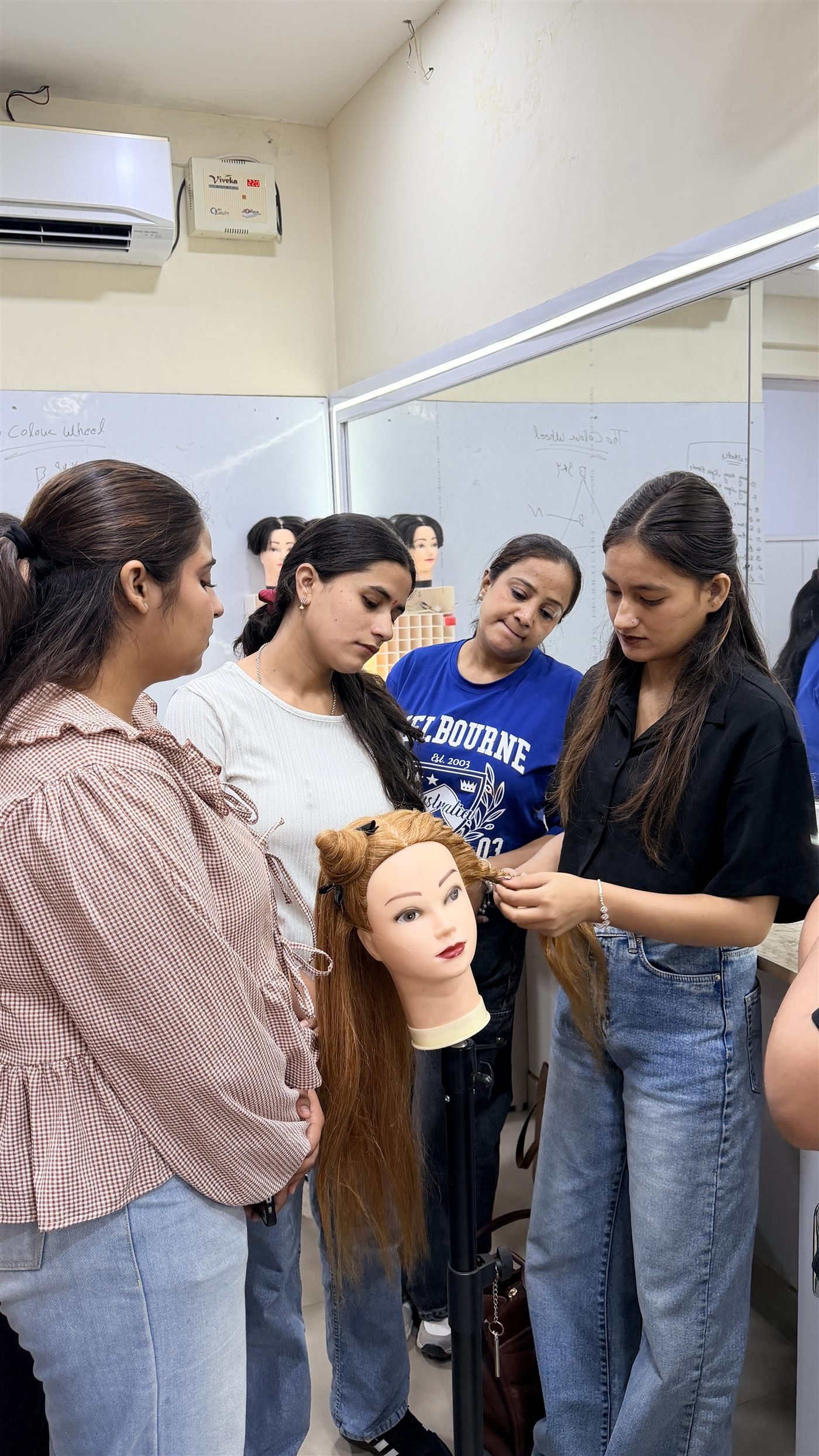 Advanced hair styling course training at The Indian Beauty School